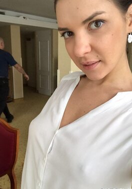 Russian MILF takes selfies to show off small tits among decent photos