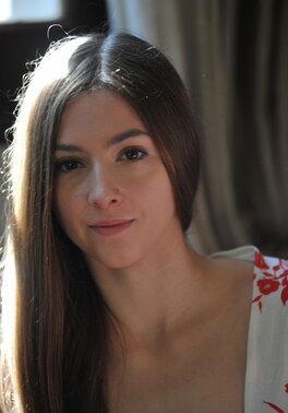 Leyla Morgan slides her thong aside and touches her vagina