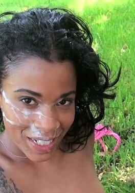 Curvy black girl with a tramp stamp fucking on all fours