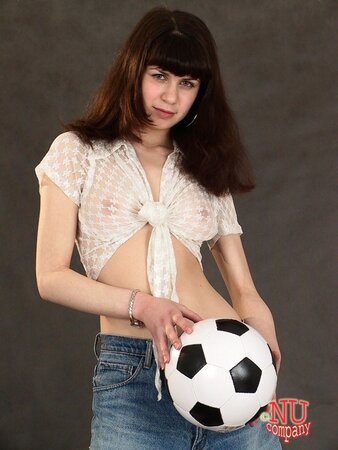 Football fan girl Natasha loves to be a desperate whore exposing hairy pussy