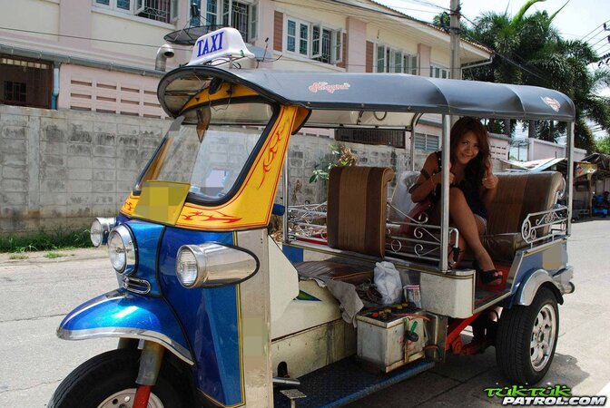After ride on tuk-tuk lovely Asian belle prefers to relax home without clothes