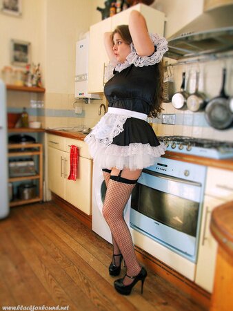 Kissable females in maid uniform are tied up and no one is going to help them