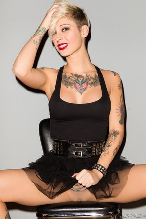 Kleio Valentien and her tattoos are the main characters of this porn photoshoot