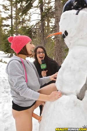 Perverse women enjoy hardcore banging with a sexy snowman