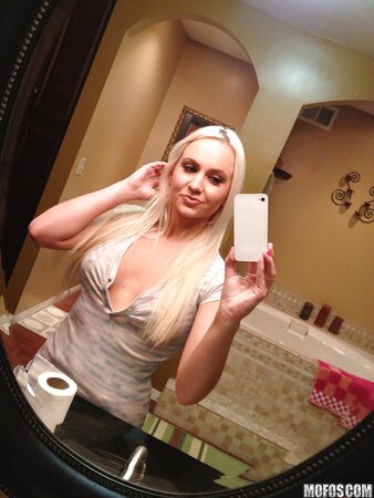 Sexy homemade photos of sweet blonde girlfriend with a pair of hot tits