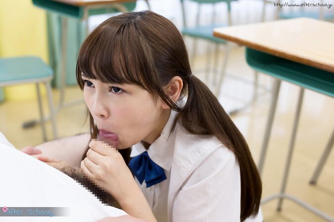 Petite Japanese cutie shows off her cock sucking skills