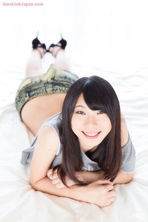 Attractive Aki Tojo is here to reveal her ass and pussy