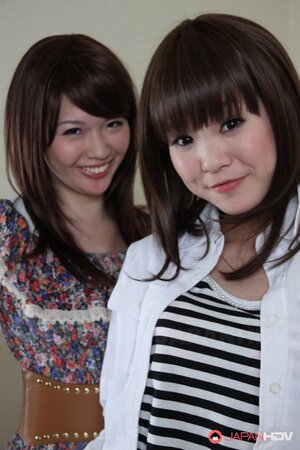 Two Japanese cuties Rimu Endo and Ueno Misaki unveil their small tits only