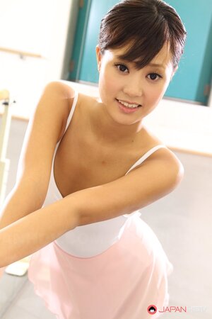 Naughty oriental ballerina girl Ruri Kinoshita trades dances for striptease