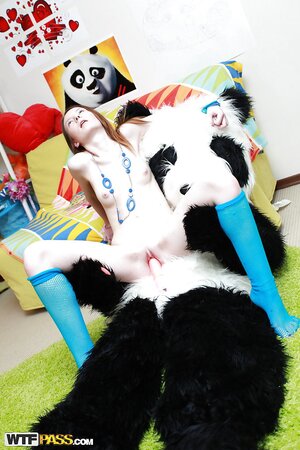 Pale-skinned babe is going to take a big dick toy's COCK