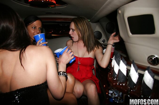 Drunken teens gladly copulate with friends right in spacious limousine