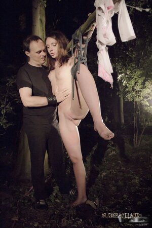 Man brings poor girl to a forest at night and dominates after tying her to a tree
