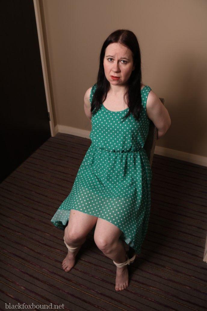 Pervert Catches Woman In Green Polka Dot Dress And Ties Her To Chair Sexvidxxx