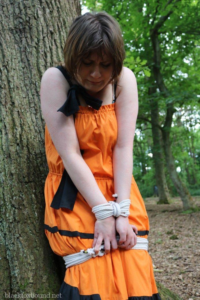 Helpless Housewife Is Captured By Lover And Tied Up To Tree In Public