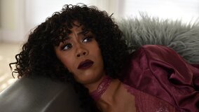 Curly haired ebony milf rides young cock and gets messy cum
