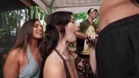 Reporter Interviews an Interracial Couple Having Outdoor Sex