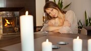 Beata Undine playing with herself next to the fireplace