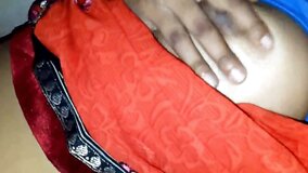 Messy sex scene with a chubby Indian lady in orange