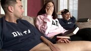 Frat guys have a gangbang with this cute sorority sister