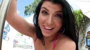Bad girl Romi Rain butt fucked by a big dick outdoors