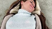 Russian amateur Sasha Zima gets her mouth and vag fucked outdoors