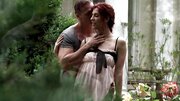 Hot redhead with natural tits and small nipples is getting penetrated