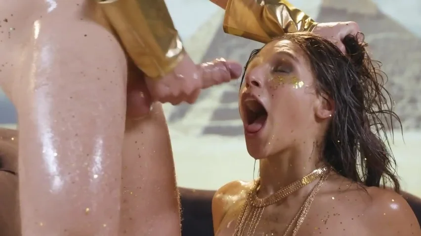 852px x 480px - Abella Danger covered with gold and oil gets ass fucked to squirt