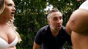 August Taylor and Cali Carter play with porn soccer with Keiran Lee