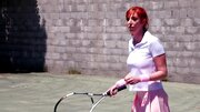 After tennis game, coach penetrates hairy twat of redhead