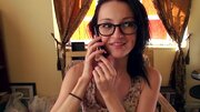 Girlfriend with glasses is craving for some hard cock in mouth