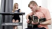 Lovely blonde musician gets banged by a horny guitar player