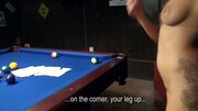 Pickup artist wins the pool game and fucks the loser female