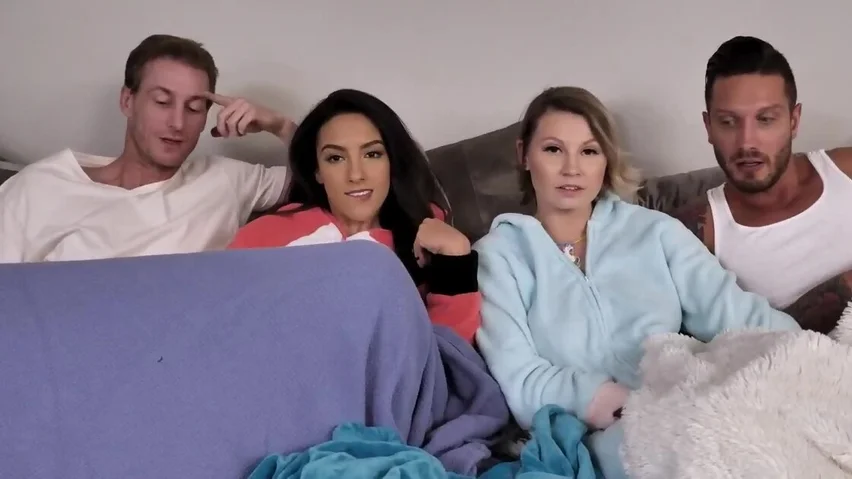 Girls have fun with stepfather's on their own initiative at night ...