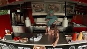 Waitress is filmed POV style while getting fucked on the table