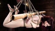 Jessica Ryan is bound naked and flogged in sex dungeon