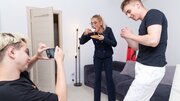 Busty chemistry teacher gets her tight pussy devoured