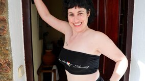 Solo masturbation with fingers and a toy for a MILF