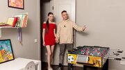 Cute Brunette Gets Horny During Table Football With Her Boyfriend