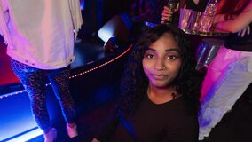 Shameless babe gives a BJ and fucks in the night club