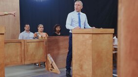 Court fetish video with a fit brunette and a tall man