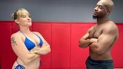 Tattooed blonde gives a blowjob and takes on a BBC